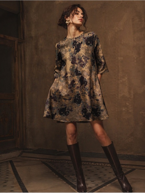 Wilfred Dresses & Skirts - Wilfred Floral A-Line Dress Size M Earth Tone Elegant Chic Style